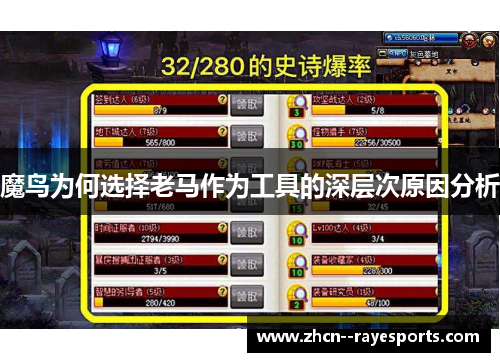 魔鸟为何选择老马作为工具的深层次原因分析 魔鸟为何选择老马作为工具的深层次原因分析